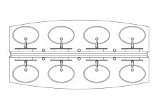 Multiple Sink top view | FREE AUTOCAD BLOCKS