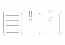 Double Kitchen Sink top view | FREE AUTOCAD BLOCKS