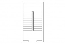 U-shape Staircase top view | FREE AUTOCAD BLOCKS