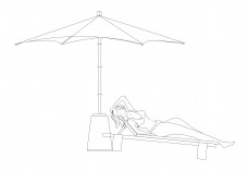 Person Lying on Sunbed | FREE AUTOCAD BLOCKS