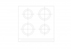 Oven Top View | FREE AUTOCAD BLOCKS