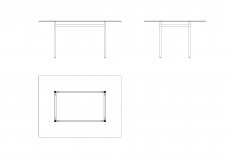 LC12 Table by Le Corbusier | FREE AUTOCAD BLOCKS