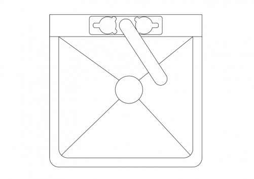 SINGLE KITCHEN SINK TOP VIEW | FREE CADS