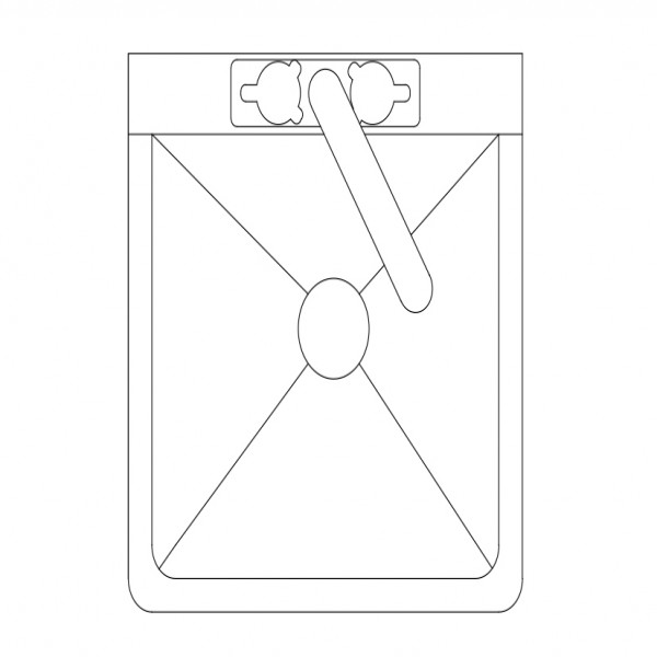 Single Kitchen Sink Top View 