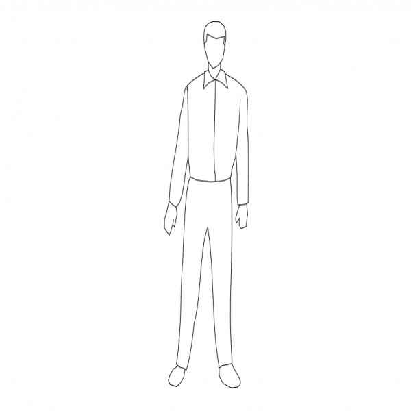 PERSON STANDING ELEVATION | FREE CADS