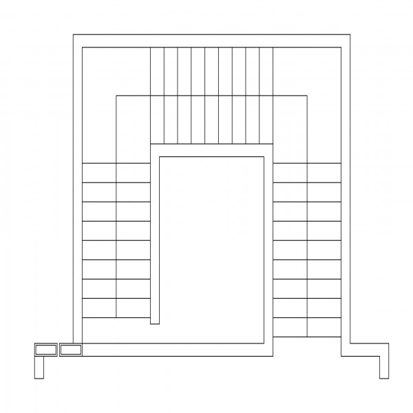 U-SHAPE STAIRCASE TOP VIEW | FREE CADS