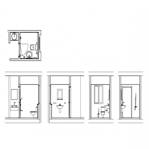 BATHROOM SET OF DRAWINGS | FREE CADS