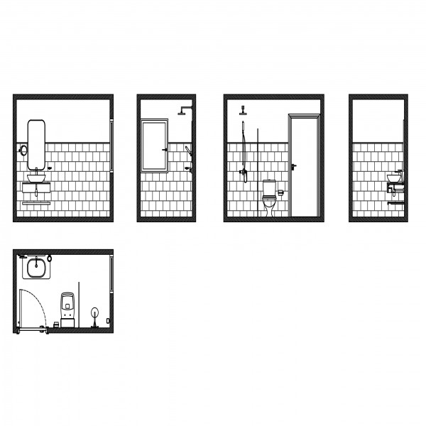 BATHROOM SET OF DRAWINGS | FREE CADS