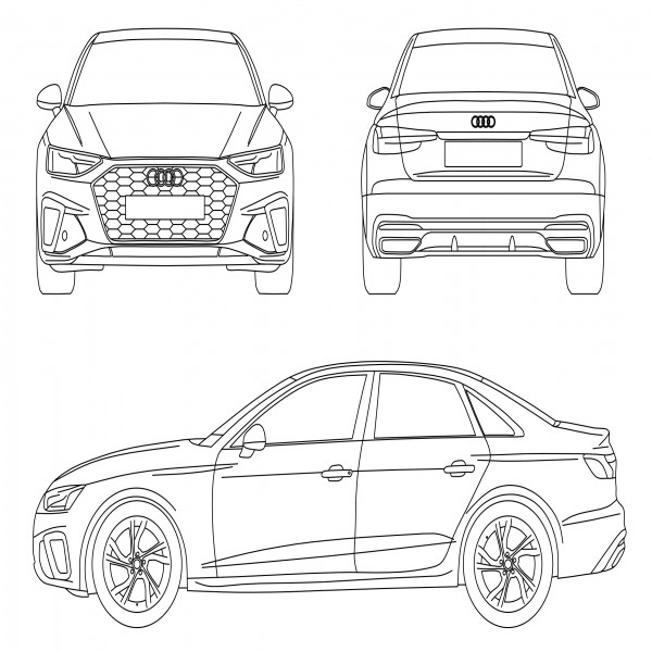 AUDI A4 ELEVATIONS | FREE CADS