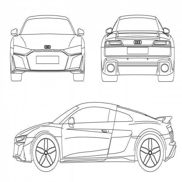 AUDI R8 ELEVATIONS | FREE CADS